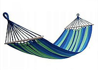 Мексиканський гамак підвісний з планкою 80 см 2х0,8 м, синій, фото 1