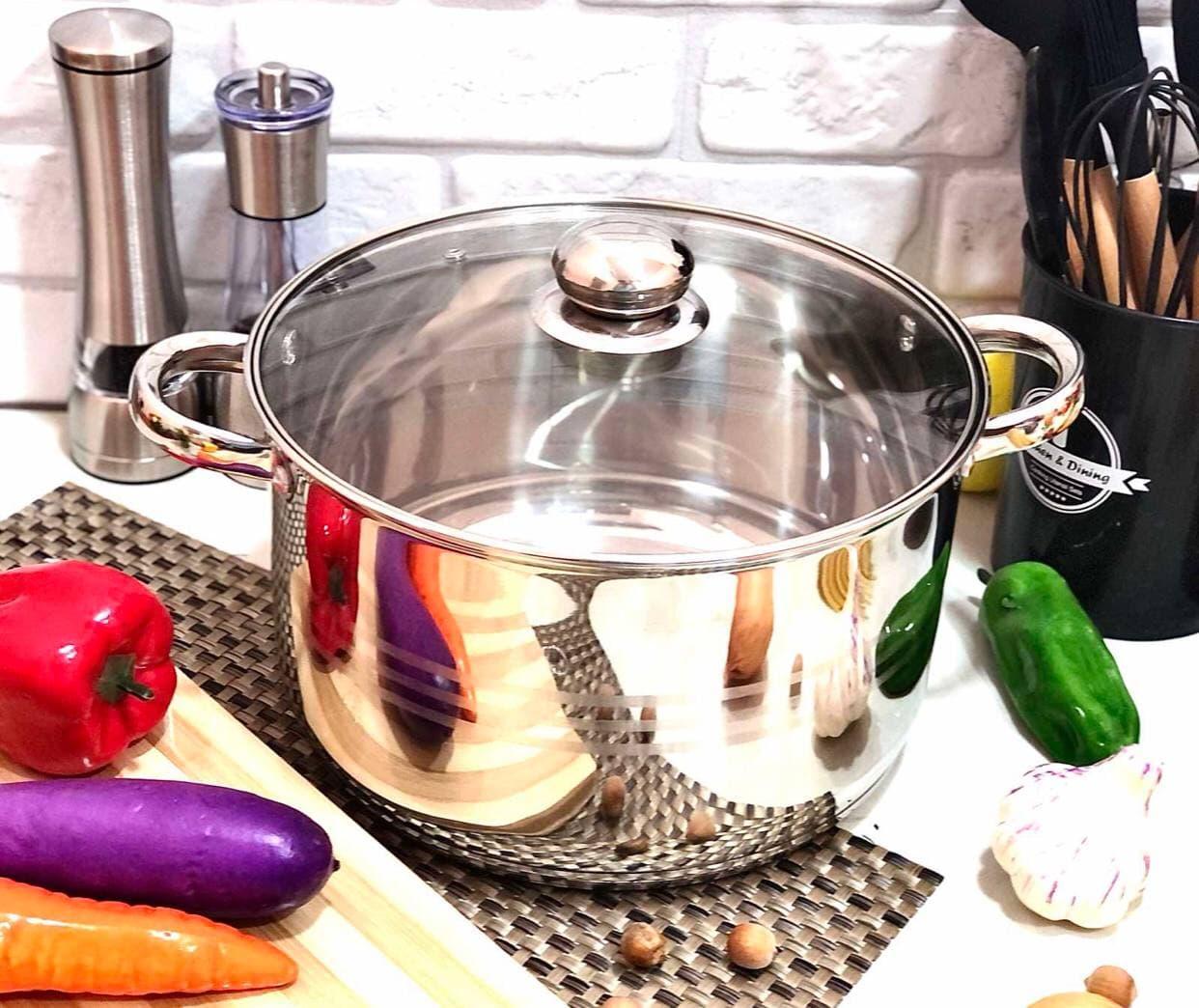 Велика каструля 17.7 л із неіржавкої сталі Edenberg EB-3022 Каструля з неіржавкої сталі з товстим дном, фото 1