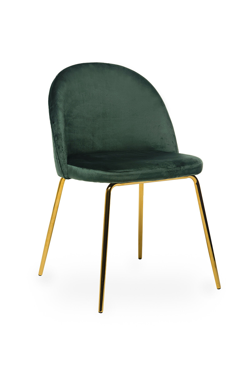 Стілець вельвет + хромована сталь (золото), смарагд ,Фабрика Vetro Mebel, фото 1