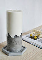 Свічка 21 см із соєвого воску на бетонній основі з підставкою