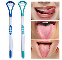 Щітка скребок для язика 2 штуки Tongue Scraper V32С. Очищувач язика. Догляд за язиком. Скребок для мови