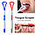 Щітка скребок для язика 2 штуки Tongue Scraper V32С. Очищувач язика. Догляд за язиком. Скребок для мови, фото 4