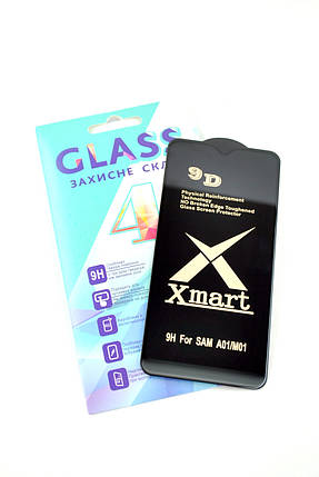 Захисне скло Samsung A01/A015 / M01 XMART 9D Black 4you, фото 1
