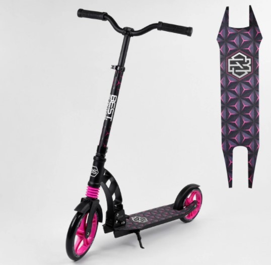 Самокат Best Scooter Ромб фіолетовий з 1 амортизатором, передні колеса 230 мм, задні 180 PU
