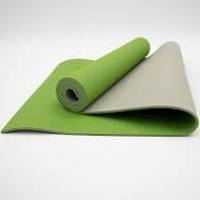Коврик мат для йоги двуслойный зеленый/светло серый 183 х 61 х 0,6 см