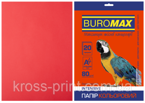 Папір кольоровий INTENSIVE, червоний, 20 л, А4, 80 г/м2