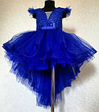 Дитяча сукня видовжене ззаду Синє 116-134, фото 2