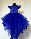 Дитяча сукня видовжене ззаду Синє 116-134, фото 4