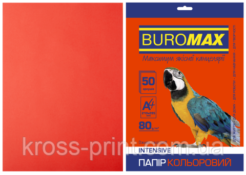 Папір кольоровий INTENSIVE, червоний, 50 л., А4, 80 г/м2