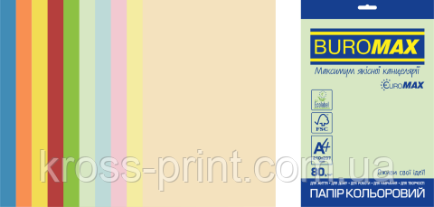 Набір кольорового паперу SUPER MIX, EUROMAX, А4, 80 г/м2 (10х25/250 л.)