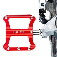 Ультралегкі алюмінієві педалі Promend R41 для велосипеда 250г червоні (велопедалі, велосипедні топталки), фото 9