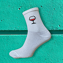Жіночі шкарпетки з принтом "Дівчинка хоче движу" білі