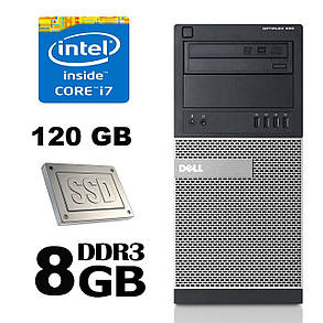 DELL 9010 Tower / Intel Core i7-3770 (4(8) ядер по 3.4-3.9GHz) / 8 GB DDR3 / 120GB SSD / DVD, фото 1