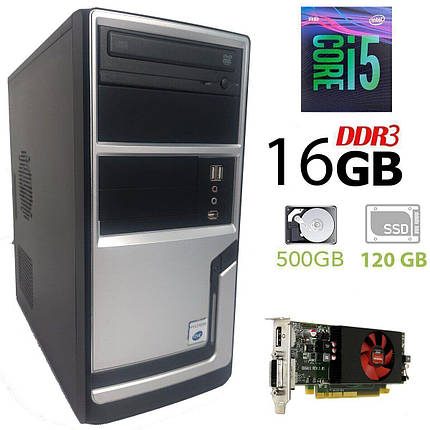 ПК Hyundai iTMC Pentino Tower / Intel Core i5-2500 (4 ядра з 3.3 - 3.7 GHz) / 16 GB DDR3 / 120 GB SSD NEW+500, фото 1