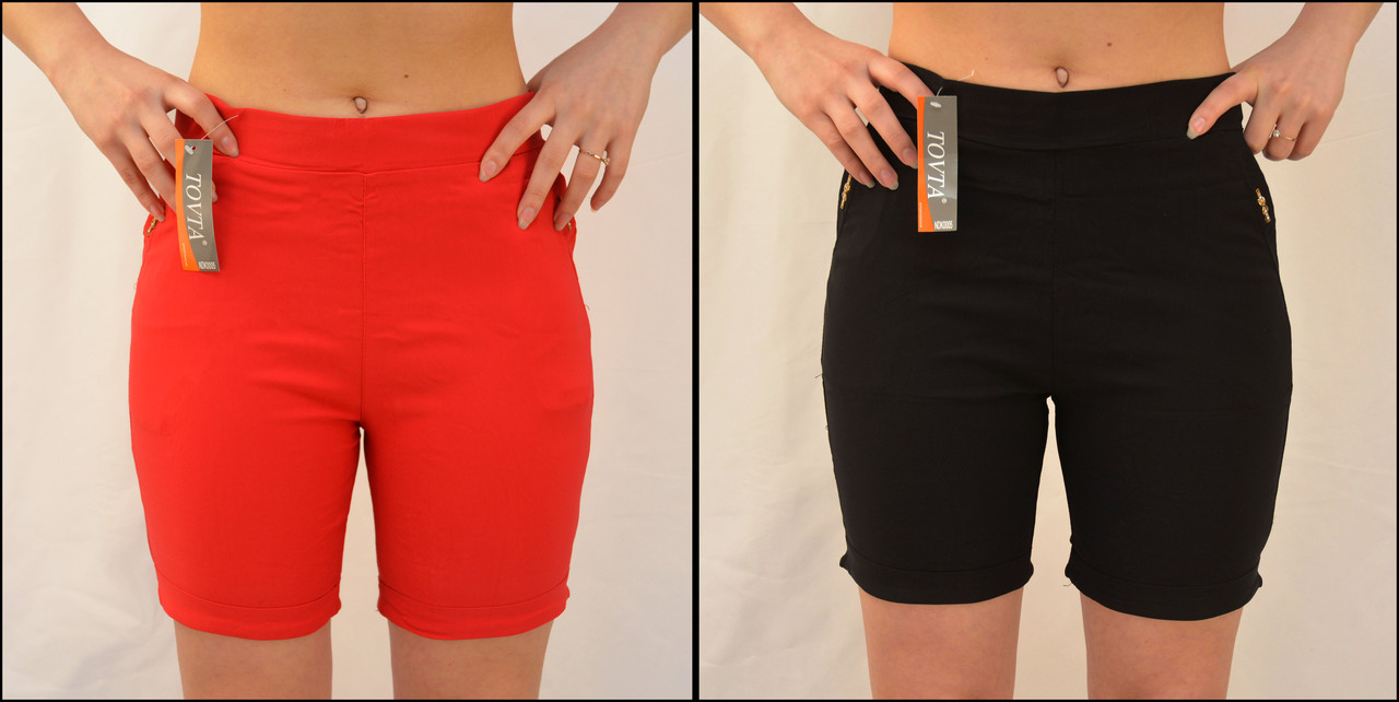 Шорти жіночі яскраві з підворотом стрейч L — 5XL Tovta — бавовна (9 кольорів)