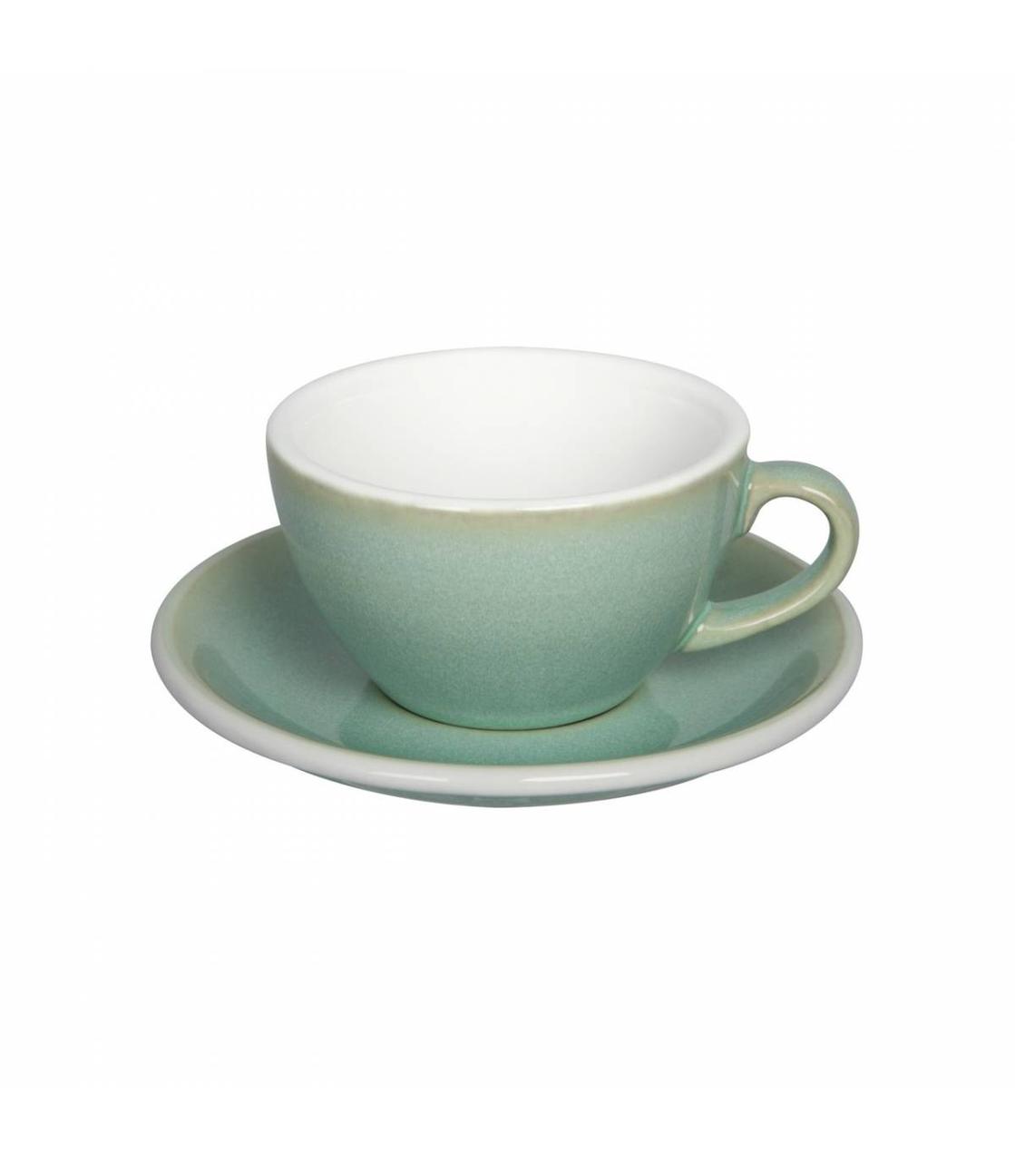 Чашка і блюдце для кави з молоком Loveramics Egg Flat White, 150 мл, Basil