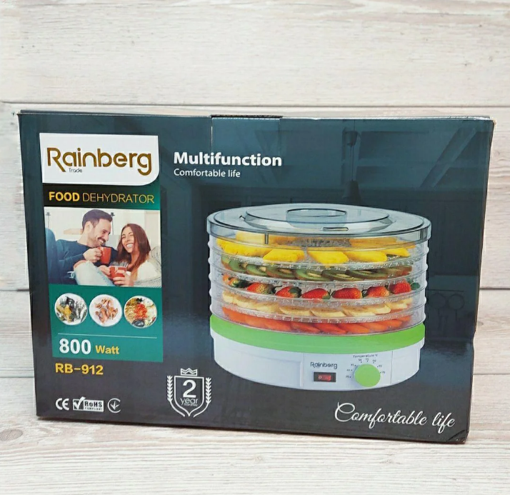 Сушарка для фруктів та овочів 16 л дегідратор Rainberg RB-912, фото 1