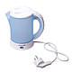 Чайник електричний Kamille 0.6 л пластиковий (білий/блакитний c чашками і ложками) KM-1718B, фото 5