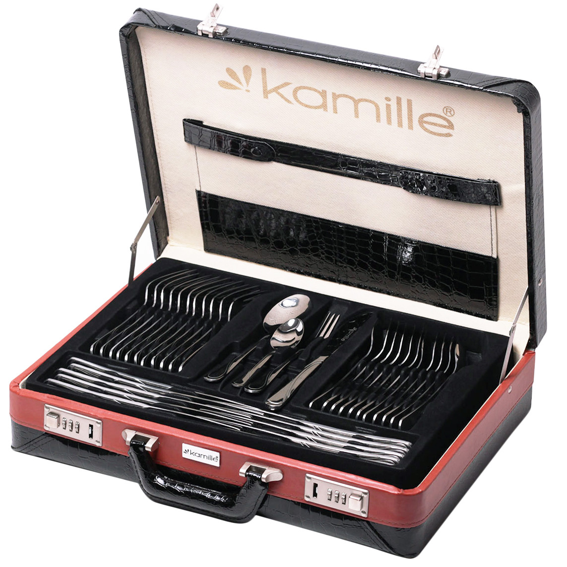 Набір столових приладів Kamille 72 предмети з нержавіючої сталі в кейсі KM-5215A