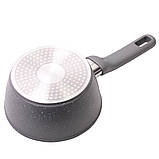 Ківш без кришки Kamille KM-4282GR 1.2л Сірий Ківш з ручкою Ківш з багатошаровим дном Ківш кухонний, фото 3