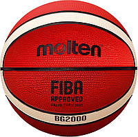 М'яч баскетбольний Molten FIBA BG2000, Коричневий, 6