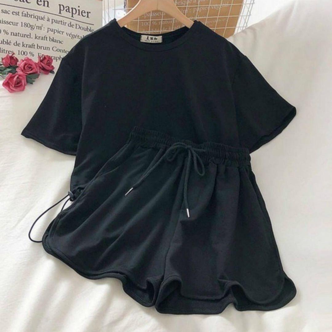 Стильный д=летний костюм oversize Футболка и шорты