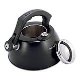 Чайник з нержавіючої сталі Kamille KM-1077A 3л Чайники зі свистком і термометром Чайник для газової плити, фото 7