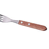 Набір столових виделок Kamille KM-5301 6 предметів Виделки з нержавіючої сталі з дерев'яними ручками, фото 4