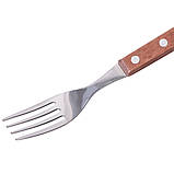 Набір столових виделок Kamille KM-5301 6 предметів Виделки з нержавіючої сталі з дерев'яними ручками, фото 6