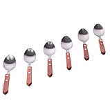 Набір столових ложок Kamille KM-5302 6 предметів Ложки з нержавіючої сталі з дерев'яними ручками, фото 3