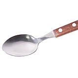 Набір столових ложок Kamille KM-5302 6 предметів Ложки з нержавіючої сталі з дерев'яними ручками, фото 5