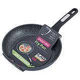 Сковорода Kamille 26см з антипригарним покриттям чорний мармур з алюмінію для індукції і газу KM-5389MR, фото 2