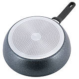 Сотейник Kamille 30см з антипригарним покриттям чорний мармур з алюмінію для індукції і газу KM-5397MR, фото 3