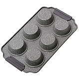 Форма для запікання Kamille KM-6038 Сірий 30*18 см 6 шт Якісна форма для кексів Форма для випікання, фото 5