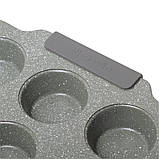 Форма для запікання Kamille KM-6039 Сірий 38*26см Форма на 12 відділів Форма для капкейків, фото 10