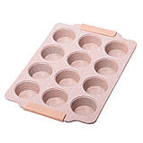 Форма для запікання Kamille KM-6039 Сірий 38*26см Форма на 12 відділів Форма для капкейків, фото 8