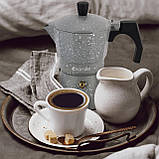 Гейзерна кавоварка Kamille Сірий Мармур 600мл з алюмінію з широким індукційним дном KM-2519GR, фото 2