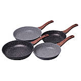 Сковорода Kamille 28см з литого алюмінію з антипригарним покриттям граніт KM-4238W, фото 5