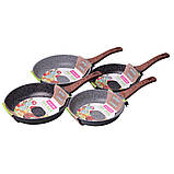 Сковорода Kamille 28см з литого алюмінію з антипригарним покриттям граніт KM-4238W, фото 4