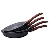 Сковорода Kamille 28см з литого алюмінію з антипригарним покриттям граніт KM-4238W, фото 2