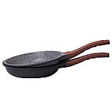 Сковорода Kamille 28см з литого алюмінію з антипригарним покриттям граніт KM-4238W, фото 7