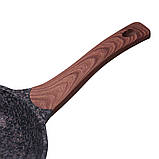 Сковорода Kamille 28см з литого алюмінію з антипригарним покриттям граніт KM-4238W, фото 8