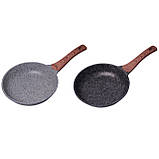 Сковорода Kamille 28см з литого алюмінію з антипригарним покриттям граніт KM-4238W, фото 10