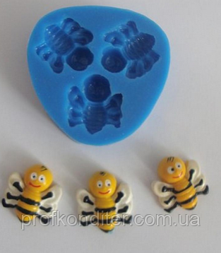 ЕКСКЛЮЗИВ! Силіконовий Молд для шоколаду і мастики "Три бджілки", фото 1