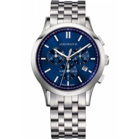 Годинники наручні чоловічі Aerowatch 83966 AA06M, кварцовий хронограф на сталевому браслеті