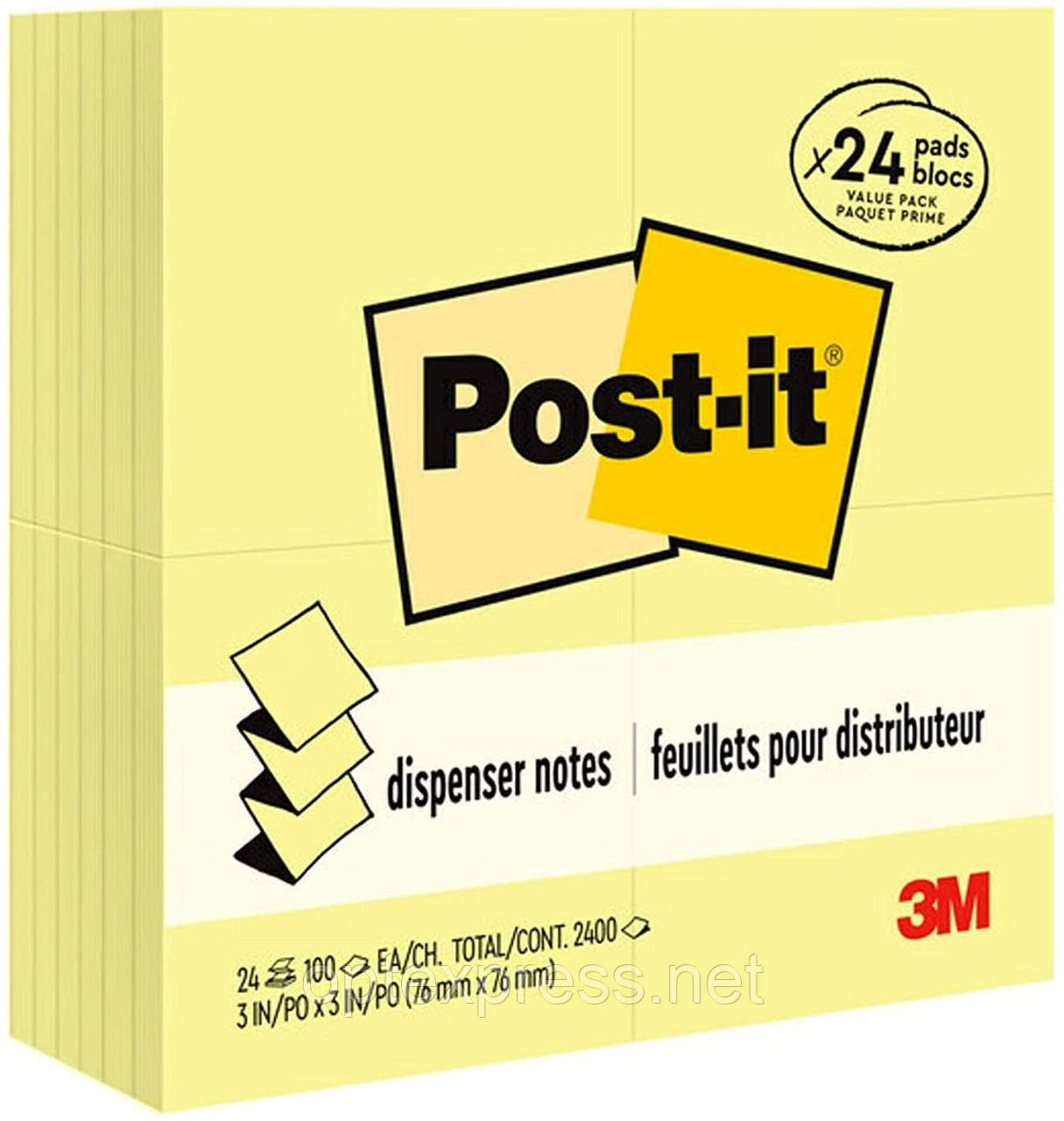 3М Post-It Z-образні стікери R330 76х76 мм 24 блока по 100 л жовті