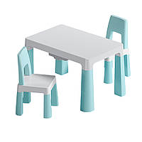 Дитячий функціональний столик Poppet Моно Блу і два стільчики (PP-005WB-2)