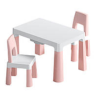 Дитячий функціональний столик Poppet Моно Пінк і два стільчики (PP-005WP-2)