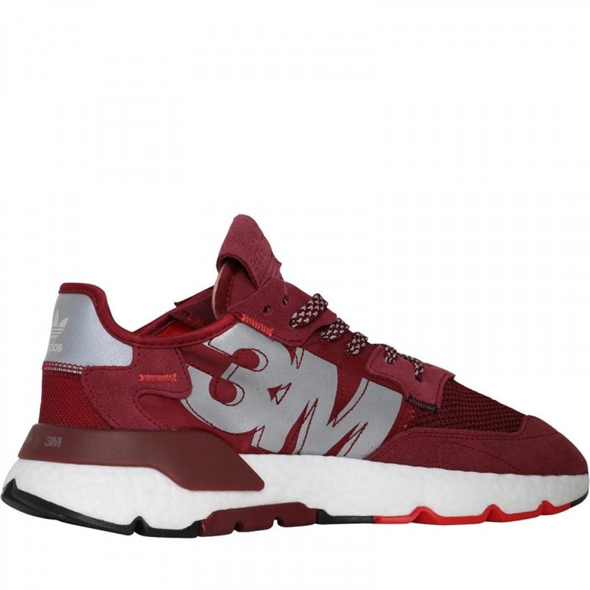 Кросівки чоловічі Adidas Nite Jogger Boost текстильні червоні Адідас (Топ репліка ААА+)