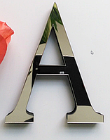 Зеркальные пластиковые буквы наклейки 15см высота, зеркальный алфавит 3D
